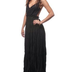 Oliviaceous ethereal maxi dress in WINE